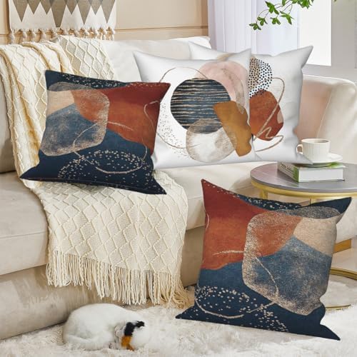 Abstract Boho Pillow Covers Minimalism Geometric 24x24 Set of 4 - Image 3