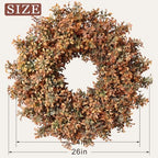 26" Artificial Fall Boxwood Wreath for Front Door Decoration(Autumn Orange) - Image 6