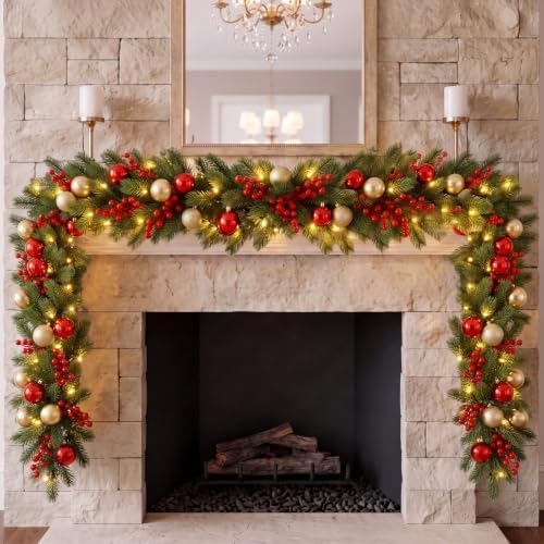 Thiccywoov 6 ft Pre-lit Christmas Garland with Light for Mantle, Xmas Decor - Image 4