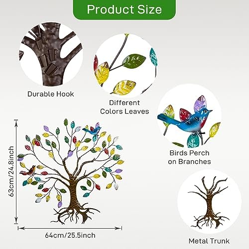 VEWOSTAR Metal Tree of Life Wall Art for Living Room Home Decor - Image 2