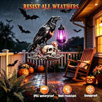 2 Pack Crow Halloween Decorations Outdoor Raven Decor with Solar lights - Image 4