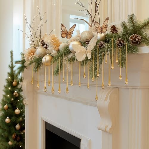 28 Pcs Glass Teardrop Ornaments Chandelier Crystals,Champagne - Image 3