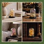 Suclain 4Pc Glass Dome Cloche with Wood Base, Black, 5.1" X 3.8" - Image 5