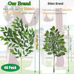 Artificial Italian Ruscus Greenery Stems, Faux Green Leaf Garland Branches Hanging Greenery Spray for Wedding Bouquet Arch Table Centerpiece Home Decor (Green-40 Pack) - Image 4