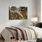 ZERILYN Ship Next Day – Patriotic Canvas Wall Art, American Flag Pictures, Farmhouse Canvas Prints, Rustic Wall Decor, Americana Living Room Artwork, Large Canvas Prints, Made in USA - Image 5