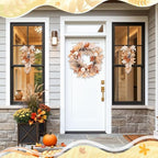 Fall Teardrop Swag Wreath, 3 Pack, 22" Artificial Pumpkin - Image 3