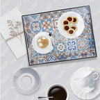 Spsyrine Plastic Serving Tray with Handles for Coffee Table, Boho - Image 6