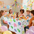 Oudain 2 Pcs Easter Table Cover Stretch Tablecloth 6 ft Egg Tablecloth - Image 4