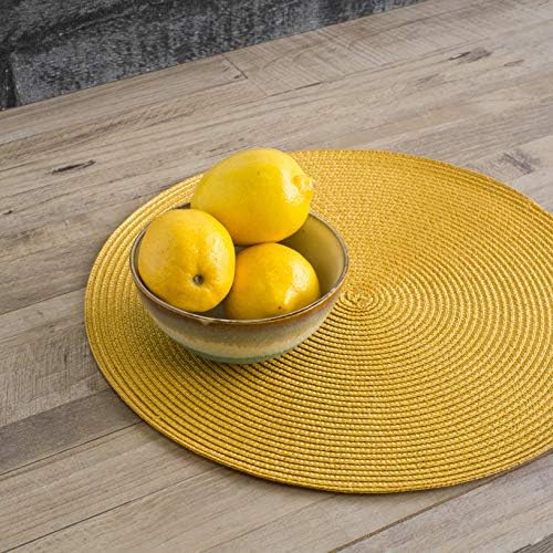 Now Designs Disko Round Placemats, Disko Honey, Set of 4 - Image 2