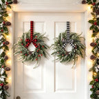 6 Pcs Mini Christmas Wreaths for Kitchen Cabinet Front Door with Ribbon Bow - Image 7