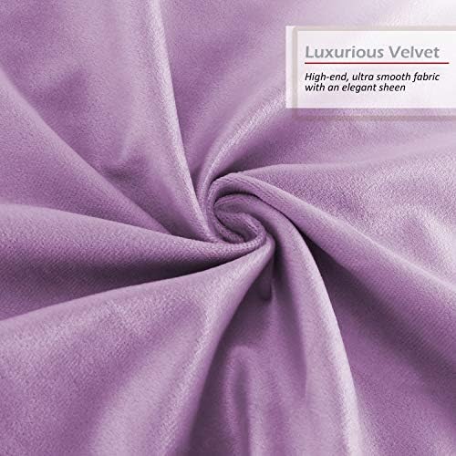 Nestl Throw Euro Pillow Covers, Cozy Velvet Decorative Pillow Covers 26 x 26 Inches, Soft Solid Couch Pillow Case for Sofa, Bed and Car, Set of 4 - Lavender - Image 5