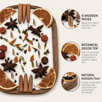 Apple Cinnamon Scented Wooden Dough Bowl Candle, 6 Wood Wicks, Fall Decor, Thanksgiving Centerpiece - Image 3
