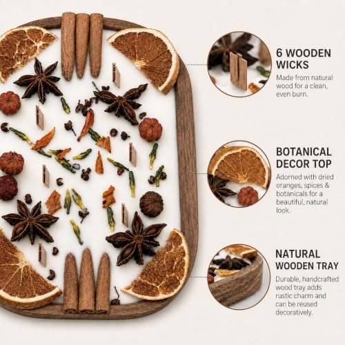 Maple Sugar Scented Wooden Dough Bowl Candle, 6 Wood Wicks, Fall Decor, Thanksgiving Centerpiece - Image 3