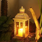 Lantern Decorative Indoor&Outdoor, 14.4'' Large Metal Candle Lanterns, Vintage Hanging Candle Holders Farmhouse Shelf Wedding Front Porch Patio Decor, Christmas Halloween Decorations for Home - Image 2