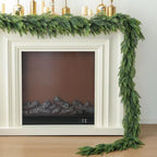 MIZII Christmas Garlands 10FT Thick Artificial Pine Garland Real Touch Green Faux Pines Vine Greenery Garland Christmas Decorations for Xmas Fireplace Mantle Home Decor Indoor Outdoor (Pine 10FT) by Mizii