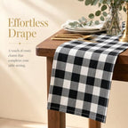 ShinyBeauty 4 Packs Black & White Plaid Table Runners 13x72”Christmas Decor - Image 4