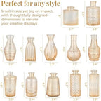 12 Pack Bud Vase in Bulk - BEAHOT Gold Flower Vases for Wedding Decorations, Glass Vase for Table Decorations, Small Vase for Home, Mother's Day, Centerpieces, Party, Office (Gold) - Image 2