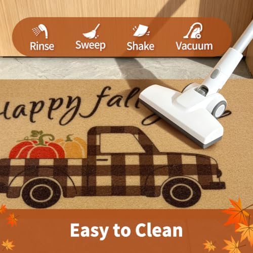 Fall Door Mat, Non Slip Front Porch Pumpkin Welcome Mat 24"x36" - Image 5