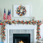 TEMPUS 5.9 ft Patriotic Garland Spring Red White and Blue Flowers Garland for 4th of July Memorial Day and Veterans Day Summer Fireplace Indoor Outdoor Decorations - Image 5