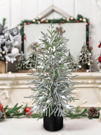 3FT Snow Flocked Artificial Norfolk Pine Tree in Pot, Real Touch Artificial Topiary Tree Small Faux Tabletop Christmas Tree for Front Porch Kitchen Home Indoor Outdoor Decor - Image 3