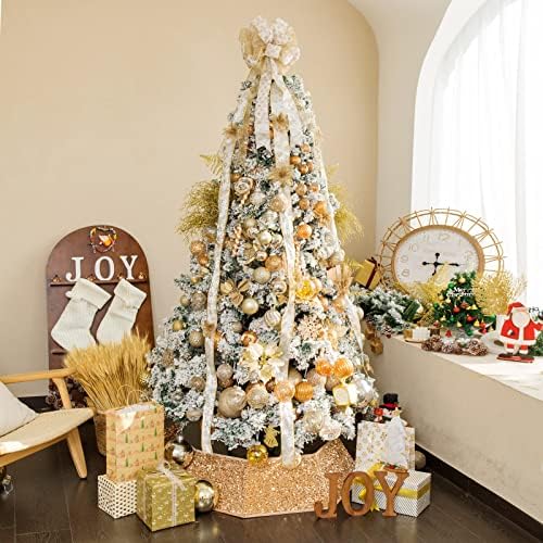 XmasExp Christmas Tree Collar, 39 inch Sequin Tree Skirt Stand Base Cover for Home Decor (Champagne, X-Large) - Image 5