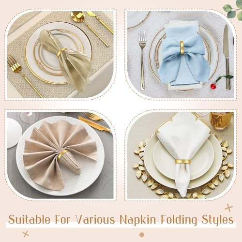 200pcs Gold Napkin Rings Bulk,FACULX Round Gold Metal Napkin Buckles - Image 4