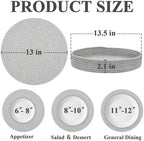 Round Placemats Set of 6 with Holder, Cotton Rope Woven Place Mats, Hot Pads for Kitchen, Heat Resistant Table Mats, 13 Inch Farmhouse Washable Braided Placemat for Kitchen Decor (Gray) - Image 3