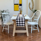 ShinyBeauty 4 Pack Checkered Table Runners - 108 Inch Black & White Christmas Plaid Farmhouse Runners for Dining Table,Picnic,Coffee (14x108 Inch) - Image 5