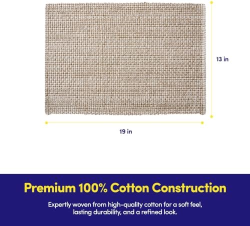 Sweet Home Collection 100% Cotton Placemats for Dining Room, Two Tone Woven Fabric, Soft Durable Table Mat Set, Set of 6, Eggshell, Rectangle 13" x 19" (Pack of 12) - Image 3