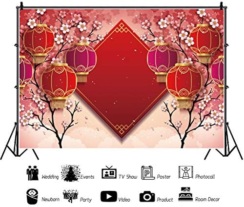 10x6.5ft Chinese New Year Backdrop Lunar New Year Photo Backdrop Year of Horse 2027 Backdrops Spring Festival Celebration Red Lanterns Photography Background Photo Props - Image 2