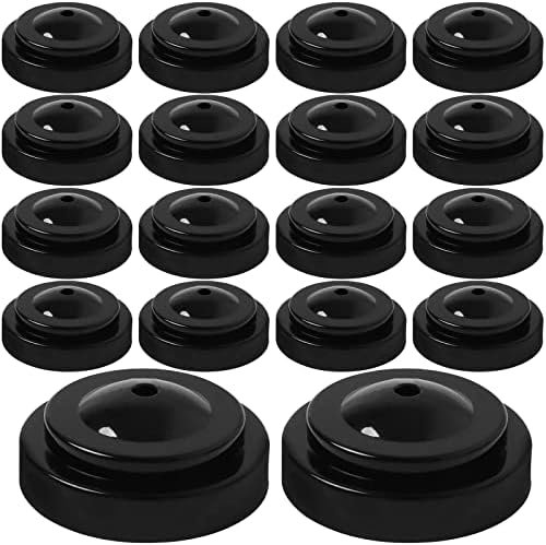 48 Pieces Black Miniature Flag Stand Plastic Mini Flag Holder Small Desk Banner Stand Base for Holding Office Garden Table Stick, 0.28 Inches in Hole Diameter by Fumete