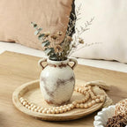 Set of 2 Distressed Ceramic Vase Rustic Farmhouse Dual Handles - Image 5