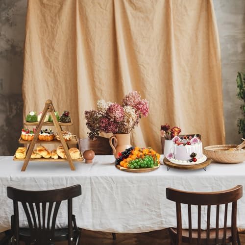 Havawish 5 Pcs Wood Dessert Display Set, Cupcake Stand Cake Tower Tray - Image 6