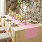 Solino Home 100% Pure Linen Table Runner Pink Extra Long, Fete 14 x 132 in - Image 4