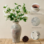 LUKA Ceramic Rustic Flower Vase Home Decor-11 inches Large Tall Retro Vases - Image 3