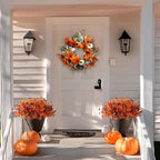 Fall Decor Wreaths for Front Door, 20 Inch Autumn Wreath with Pumpkins - Image 7