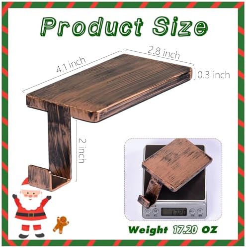 6 Pcs Christmas Stocking Holder for Mantel Fireplace Metal Stocking Hangers Hanging Hooks Heavy Duty Weighted Stocking Holder Bases for Xmas Shelf Fireplace Stair Decor (6, Red Bronze) - Image 2