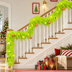 9FT Christmas Garland with Light Balls Real Touch Cedar Garland Decorations - Image 2