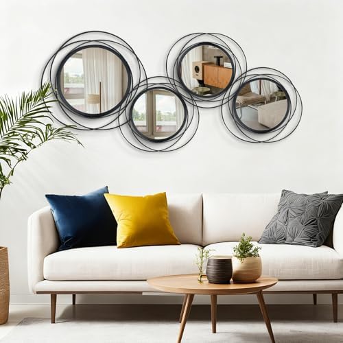 3 Set Sunburst Round Mirrors for Wall Decor Bedroom Bathroom - Image 3