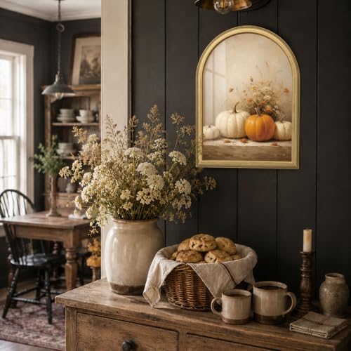Wheatwin Fall Wall Decor, Pumpkins Gold Arched Framed Wall Art Fall Artwork - Image 5