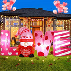 Valentines Day Inflatables Outdoor Decorations 6ft Long Valentines Day Inflatable Love Letters Blow Up Yard Decor Gnome Romantic Heart Lighted Blowups Outside Lawn Party Wedding Anniversary by Wabolay