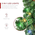 Best Choice Products 9ft Pre-Lit Battery Powered Christmas Garland for Stairs, Traditional Fireplace Holiday Decoration w/ 50 2-in-1 LED Lights - Image 3