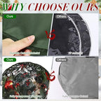 4 Pack Wreath Storage Container, 24 Inch Christmas Wreath Storage Box with Clear Window and Handles Upgrade Oxford Cloth Garland Bags with Dual Zipper for Xmas Wrapping, Green - Image 3