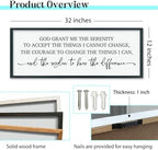 ZZJJHYWGQ Serenity Prayer, Bible Verse Wall Decor, 32''×12'', Black - Image 2