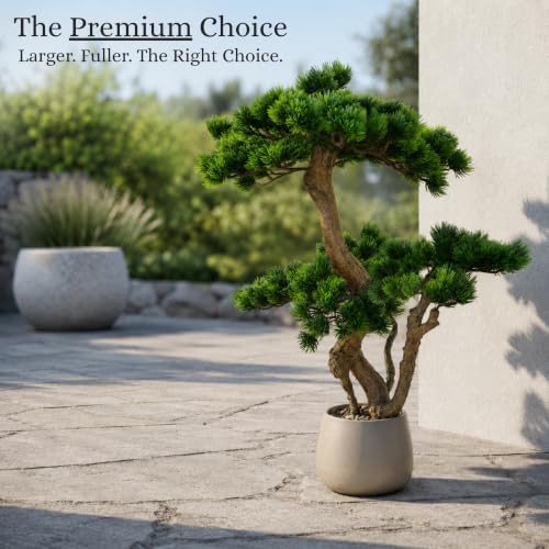 Artificial Bonsai Tree 26" Tall with Realistic Wood and Ceramic Pot, Fake Plants for Home, Bedroom and Office Desk, Japanese Decor - Image 6