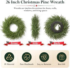 Norfolk Pine Easter Wreath 26 Inch - Real Touch Artificial Garland for Front Door, Mantel, Holiday Decor, Full & Fluffy Green PE Wreath for Easter Indoor Outdoor - Image 5