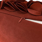 KINGROSE Handmade 3D Flower Throw Pillow Cover, Rust Red, 12x20 Inches - Image 5