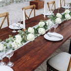 6ft White Hydrangeas Artificial Floral Garland Decoration for Mantle - Image 6