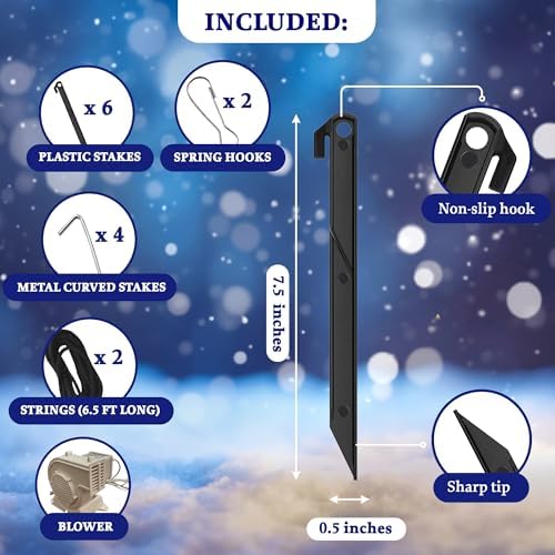 Zion Judaica Inflatable Hanukkah Yard Decorations 8' Bear Multi Blue - Hanukah Indoor Outdoor Lighted Decoration Built-in LED Lights - Includes Air Blower, Tie-down Stakes - Chanukah Lawn Décor Blowup - Image 2