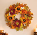 24" Large Red Flowers Fall Wreaths for Front Door by Devonwide